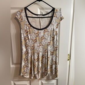 Weston Bird Print Scoop Neck Tunic Top – Size M